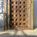 6.4 feet Antique Carved Wooden Door with Frame, Temple Door - Image 4