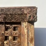 6.4 feet Antique Carved Wooden Door with Frame, Temple Door - Image 8