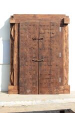 7 feet Large Traditional Flower Carved Teak wood Door | Carving Door With Frame - Image 7