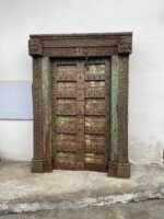Traditional Antique Doors with Metal Accessories - Image 2