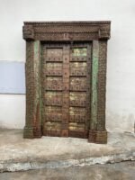 Traditional Antique Doors with Metal Accessories - Image 3