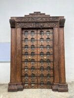 Traditional Hand Carved Wooden Vintage Door – Antique Finish | Rustic Architectural Salvage - Image 9