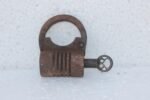 Iron Lock and Key 1900s Old Vintage Antique Rare Collectible Padlock