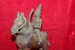1900S OLD VINTAGE BRASS STATUE HORSE RIDING STALLION ANTIQUE COLLECTIBLE - Image 2