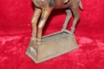1900S OLD VINTAGE BRASS STATUE HORSE RIDING STALLION ANTIQUE COLLECTIBLE - Image 3
