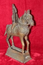 1900S OLD VINTAGE BRASS STATUE HORSE RIDING STALLION ANTIQUE COLLECTIBLE - Image 5