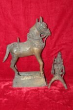1900S OLD VINTAGE BRASS STATUE HORSE RIDING STALLION ANTIQUE COLLECTIBLE - Image 7