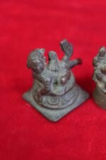 Brass Krishna & Ganesha Statue 1900s Old Vintage Antique Home Decor - Image 3