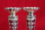 Vintage Metal & Glass Vase Stand Pair – Gothic Halloween Home Decor - Image 2
