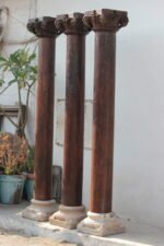 7.11 feet Indian Columns with Stone Base (Set of 3) – Your Home Furniture Store - Image 5