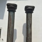 7.7 feet Teak Wood Antique Columns | Pair of Indian Pillars - Your Home Furniture Store - Image 2