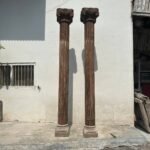 7.9 feet Wooden Antique Columns | Pair of Indian Pillars – Your Home Furniture Store