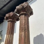 7.9 feet Wooden Antique Columns | Pair of Indian Pillars – Your Home Furniture Store - Image 5