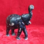 Wooden Figure Carved Elephant Old Vintage Rare Home Decor
