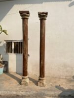 Old Wooden Pillar Set of 2 - Image 5