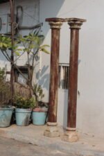 Old Wooden Pillar Set of 2 - Image 7