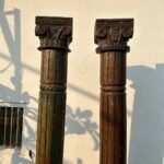 7 feet Indian Teak Wood Pillars | Wooden traditional Columns Set of 2 - Image 7