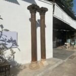 7.11 Feet Traditional Carving Pillar, Wooden Post set of 2 - Image 5
