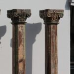 7.6 feet tall Wooden Traditional Columns, Set of 2 Pillars - Image 2