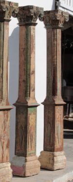 7.6 feet tall Wooden Traditional Columns, Set of 2 Pillars - Image 5