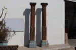 7.2 Feet Large Teak Wood Vintage Pillars, Old Carved Columns - Image 3
