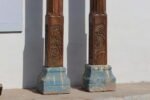 7.2 Feet Large Teak Wood Vintage Pillars, Old Carved Columns - Image 6