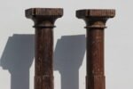 8.1 Feet Large Teak Wood Vintage Pillars, Old Carved Columns - Image 3