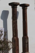 8.1 Feet Large Teak Wood Vintage Pillars, Old Carved Columns - Image 6