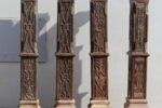 7 feet Indian Teak Wood Pillars | Wooden traditional Columns Set of 4 - Image 5