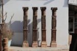7 feet Indian Teak Wood Pillars | Wooden traditional Columns Set of 4 - Image 7