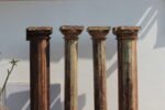 8 feet large Craved Old Teak Wood Pillar ( 2 Round and 2 Semi Circle) - Image 4