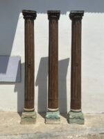 7.5 feet Indian Teak Wood Pillars | Wooden traditional Columns Set of 3 - Image 6