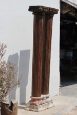 7.4 feet Teak Wood Antique Columns | Pair of Indian Pillars (Joined Pillar) – Your Home Furniture Store - Image 5