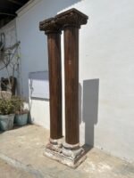 7.4 feet Teak Wood Antique Columns | Pair of Indian Pillars (Joined Pillar) – Your Home Furniture Store - Image 7