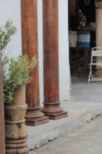 8.7 feet Teak Wood Antique Columns | Pair of Indian Pillars – Your Home Furniture Store - Image 6