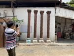 9 Feet Large Teak Wood Vintage Pillars, Old Carved Columns - Image 5