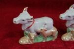 Antique Porcelain Cow Duo – Rare Farm Animal Collectible Figures - Image 2