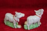 Antique Porcelain Cow Duo – Rare Farm Animal Collectible Figures - Image 4