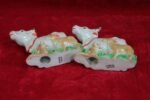 Antique Porcelain Cow Duo – Rare Farm Animal Collectible Figures - Image 9