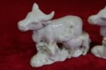 Antique Porcelain Cow Toys (Set of 2) – Vintage Farm Decor Figurines - Image 2