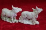 Antique Porcelain Cow Toys (Set of 2) – Vintage Farm Decor Figurines - Image 4