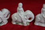 Antique Porcelain Elephant Trio – Old-Fashioned Toy Figures / Halloween Gift Idea - Image 3