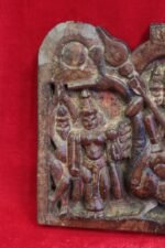 Wooden Kartikeya Wall Panel 1900s Old Vintage Indian Rare Home Decor - Image 2