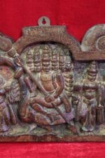 Wooden Kartikeya Wall Panel 1900s Old Vintage Indian Rare Home Decor - Image 3