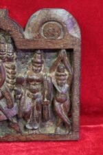 Wooden Kartikeya Wall Panel 1900s Old Vintage Indian Rare Home Decor - Image 4