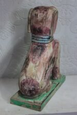 Old Vintage Wooden Handcrafted Dog Figure - Image 9