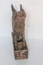 Wooden Indian Hindu Nandi Cow Figurine Antique Old Vintage Home Decor - Image 7