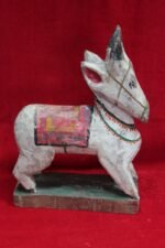 Nandi Figure Wooden Carved Old Vintage Indian Home Decor Collectible - Image 5