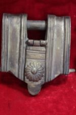 Old Vintage Iron Lock With Key Antique Home Decorative Collectible - Image 2