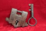 Iron Lock with Vintage Old Key Antique Home Decor Collectible